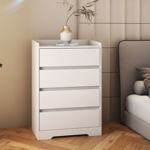 KTMBDW Dresser, 4 Drawer Dressers Chest of Drawers, Modern Tall Dresser, Wood Drawer Chest Storage Cabinet for Living Room, Hallway - 1 of 4