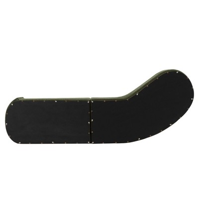 Olive Green Linen 132" 2-Piece Sectional Sofa with Golden Base