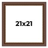 PosterPalooza | Square Traditional Brown Picture Frame - UV Acrylic, Foam Board Backing, Hanging Hardware - 2 of 4