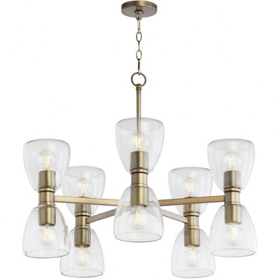 Quorum Lighting Relo 10 - Light Chandelier in  Dark Brass