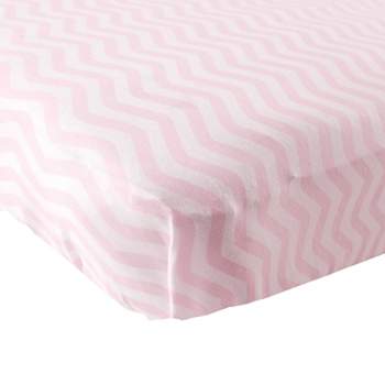 Luvable Friends Baby Girl Fitted Crib Sheet, Pink Chevron, One Size