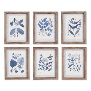 Plum & Post Blue Leaf Petite Prints Set of 6 - 1 of 4