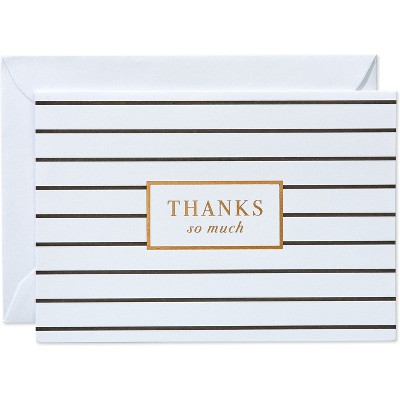24ct Thank You Cards, Black and White Stripes - Spritz™