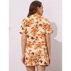 Allegra K Women's Floral Tropical Vacation Beach Hawaiian Button Down Shirt and Short Set - 4 of 4