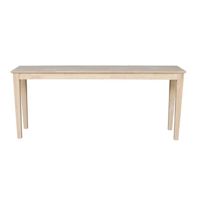 Elegant Shaker Solid Wood Console Table with Butcher Block Surface, 72"