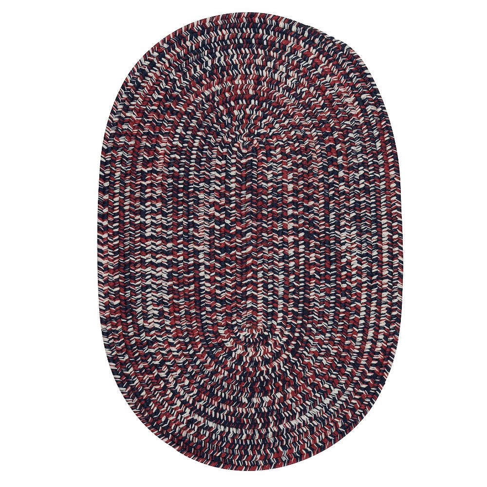 4'X6' Fleck Braided Oval Area Rug Navy Colonial Mills