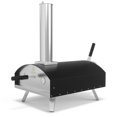 Stoke 5pc 13&#34; Wood Fueled Outdoor Patio Pizza Oven with Pizza Stone, Weatherproof Cover, Pizza Peel and Pizza Cutter_1