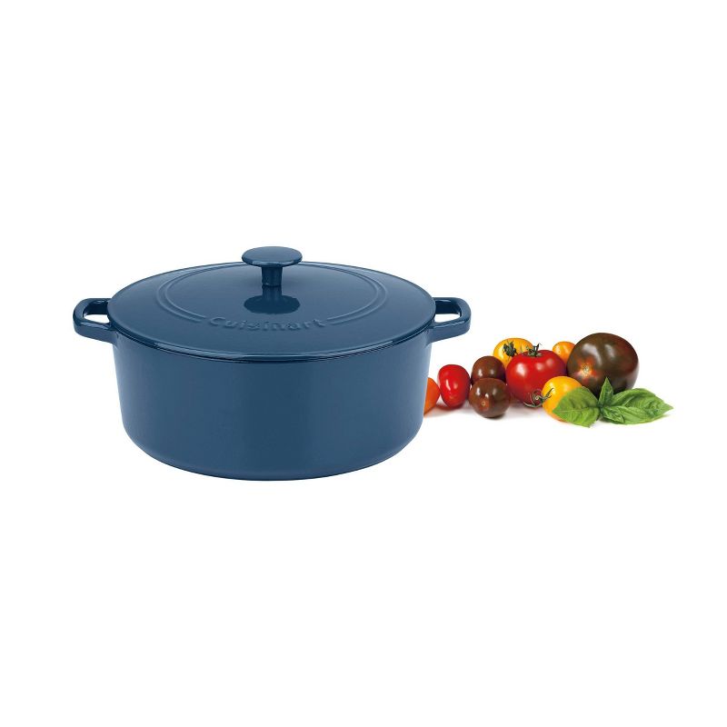 Cuisinart Chef&#39; Classic 7qt Blue Enameled Cast Iron Round Casserole with Cover-CI670-30BG, 4 of 6