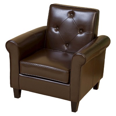 Small brown deals leather chair