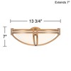 Possini Euro Design Deco Modern Wall Light Sconces Set of 2 Soft Gold Hardwire 13 3/4" Fixture Marbleized Glass for Bedroom Vanity - 4 of 4