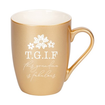 Elanze Designs TGIF This Grandma Is Fabulous Vegas Gold 10 ounce New Bone China Coffee Cup Mug