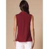 INSPIRE CHIC Women's Summer Sleeveless V Neck Turndown Collar Polo Casual Blouse - 4 of 4