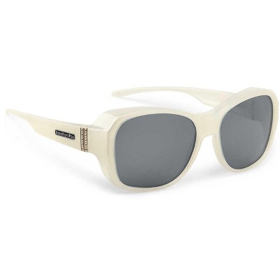 Jonathan Paul Timeless Medium Designer Fitovers Sunglasses in White Ice/Polarized Polarvue Gray - Frame(Width:136mm/Height:48mm)