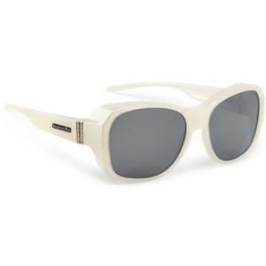 Jonathan Paul Timeless Medium Designer Fitovers Sunglasses in White Ice/Polarized Polarvue Gray - Frame(Width:136mm/Height:48mm) - 1 of 3