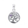 Slickblue Celtic Tree of Life Pendant with Amethyst Stone, Sterling Silver Necklace 18 Inch Chain - 2 of 4