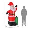 Aghana Digitals 8ft Outdoor Inflatable Santa with Gift Bag, LED Light-Up Blow-Up Christmas Yard - 2 of 4