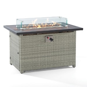 UPTIOT 31'' H x 43'' W Stainless Steel Propane Outdoor Fire Pit Table - 1 of 4
