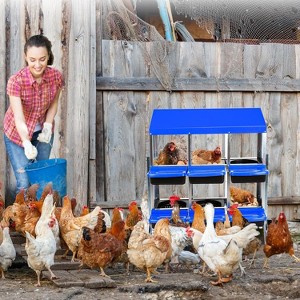 Chicken Nesting Boxes,Metal Chicken Laying Box with with Removable Trays and Roll Out Egg Collection for Chicken Coop,with Metal Bracket - 1 of 4
