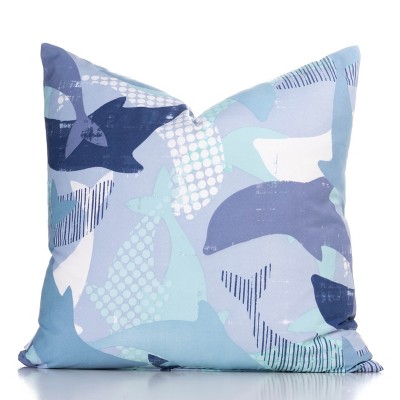 20"x20" Life Porpoise Accent Throw Pillow with Sham Light Blue - Crayola