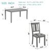 NicBex Dining Room Table Set for 4 Morden Dining Table with MDF Tabletop, 4 Slatted Backrest Chair for Dining Room - 2 of 4
