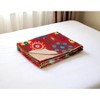 50" X 70" Red Floral Cotton Quilted Kantha Throw Blanket with Embroidery - 2 of 4