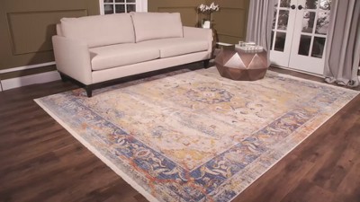 Vintage Blue and Multi Persian Style Runner Rug