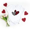Simply Sage Market Women's Buffalo Plaid Hearts Short Sleeve Graphic Tee - 3 of 4