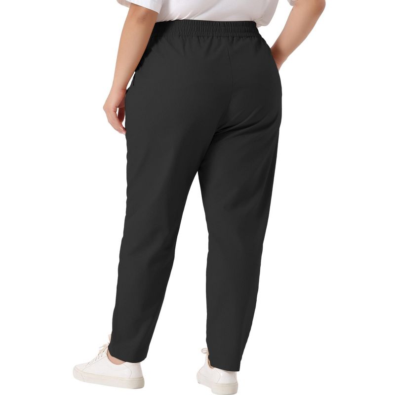 Agnes Orinda Women's Plus Size Straight Leg Drawstring Elastic Loose Comfy with Pockets Lounge Pants, 4 of 6