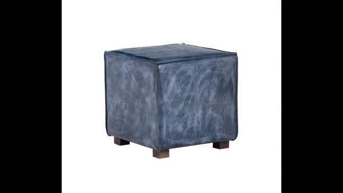 Tawny Leather Ottoman - Linon, 2 of 15, play video