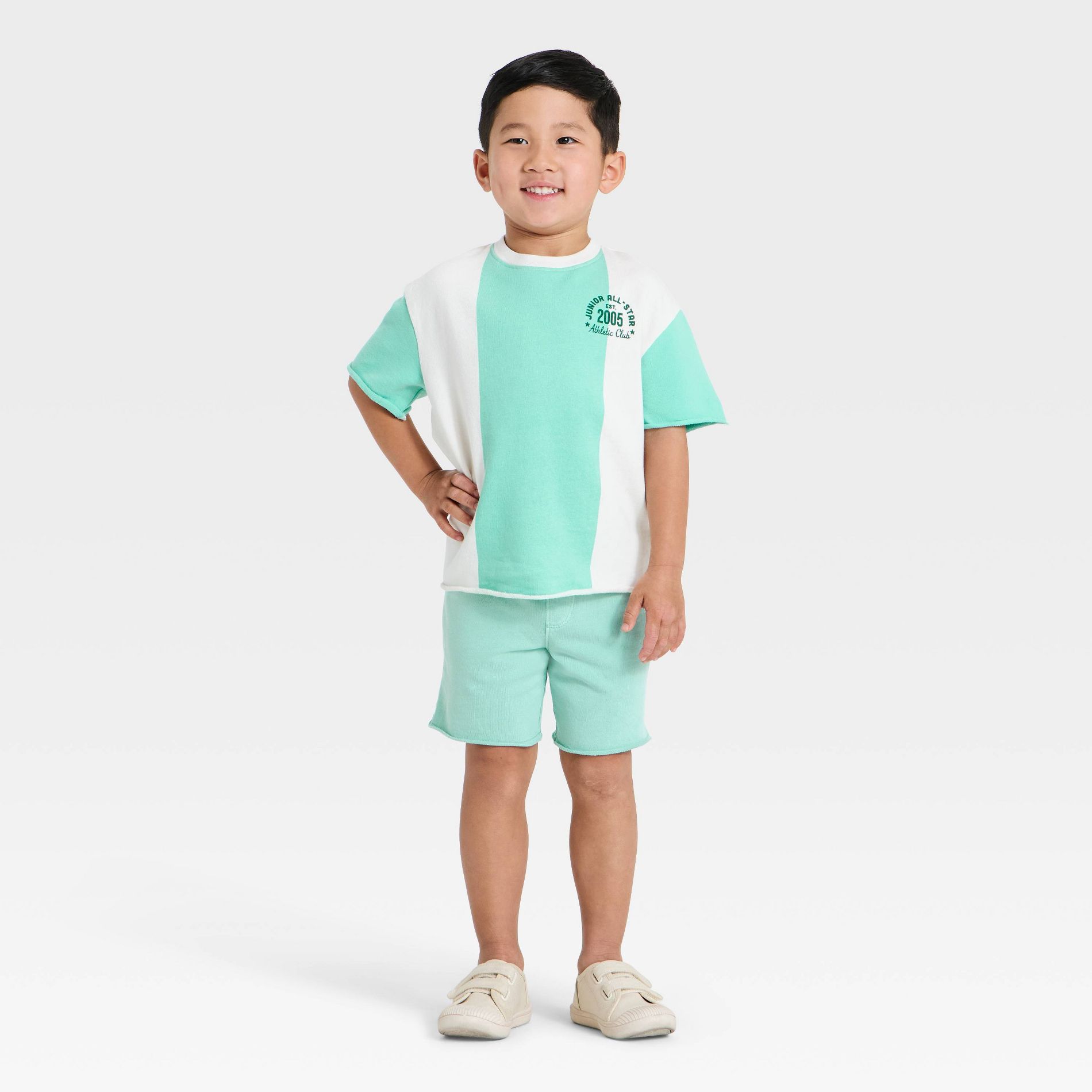 Toddler Boys' Short Sleeve Sweatshirt and Shorts Set - Cat & Jack™