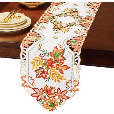 Collections Etc Fall Foliage Table Topper