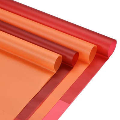Unique Bargains Decorative DIY Craft Bouquet Gift Packaging Wrap Paper 22.4" x 22.4" 40 Sheets Carmine Orange
