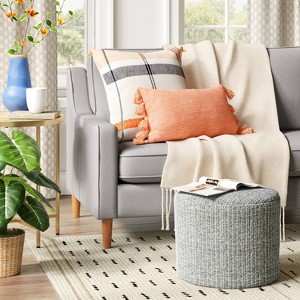 Alderson Round Pouf - Threshold™: Transitional Footrest, Wool-Blend Cylinder, No Assembly Required - 1 of 4