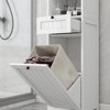 Okak Storage Cabinet with One-Drawer and Spen Shelf, Tilt-Out Laundry Sorter Cabinet for Bathroom, Living Room, White - 3 of 4