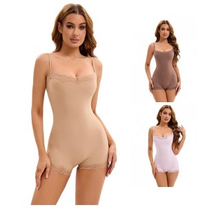 INSPIRE CHIC 3 Pcs Women's Lace Trim Cami Adjustable Straps Tummy Control Butt Lifter Body Shapers - 1 of 4