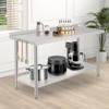 60X24x35 Inch Stainless Steel Work Table with Double Shelf, Heavy Duty Prep Station for Kitchen Restaurant or Garage Storage - 2 of 4