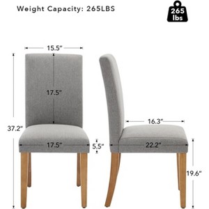 Dining Chairs Set of 2, Modern Fabric Upholstered Chairs, Wood Legs, 265lbs Weight Capacity, Easy Clean, for Dining Room, Kitchen, Home - 1 of 4