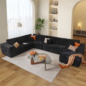 XIZZI Modular Sectional Sofa Couch, L/U-Shape Upholstered Couch, Modern Minimalist Couches for Living Room, Free Combination Deep Seat Corner Couch - 1 of 4