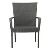 CAVINAS Stacking Outdoor Dining Chairs,PE Wicker Patio  Dining Chairs with Curved Armrests,Space-Saving Rattan Dining Chairs,2pc/4pc - 2 of 4