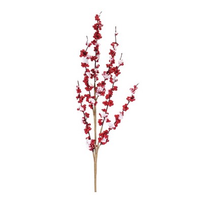 Melrose Flocked Berry Spray (Set of 12)