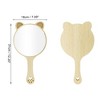 Unique Bargains Extra Large Cartoon Ears Hand Mirror Wood Color 1 Pc - 2 of 3