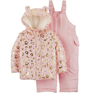 Carter's Baby Girls' 2-piece Heavyweight Printed Snowsuit With Ears - 1 of 3