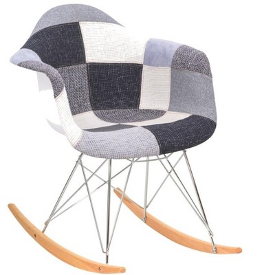 LeisureMod Wilson Modern Rocking Chair - Plush Upholstery, Smooth Rocking Motion, Perfect for Nurseries or Living Rooms