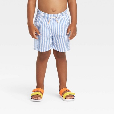 Toddler Boys' Striped Swim Shorts - Cat & Jack™ Blue 18M