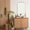 Kowtko Vintage Arched Wall Mirror, Carved Solid Wood Frame, Wall-Mounted Mirror for Home Decor- The Pop Home - 3 of 4