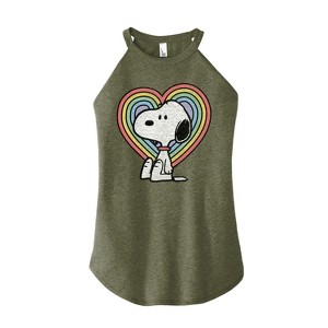 Women's - Peanuts - Snoopy Pastel Heart Graphic High Neck Tank - 1 of 3