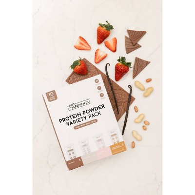 Just Ingredients Protein Powder Stick Variety Pack - 4 Flavors - 12.77oz/10ct