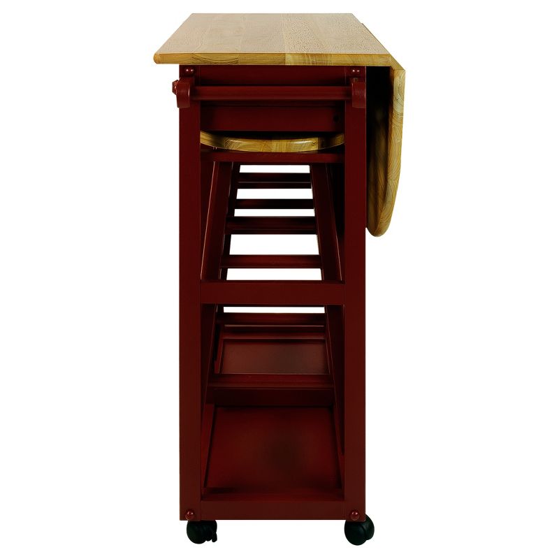 Breakfast Cart with Drop Leaf Table & Stool Set - Flora Home, 6 of 13