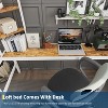 Acekool Twin Size Metal Loft Bed with Desk and Storage Shelves, Guardrail & Ladder, Space-Saving Bed for Kids Teens Adults, White/Black - 3 of 4