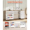 Folding Sewing Table with Storage Cabinet, Charging Station, Wheels, Pegs, and Shelves for Home Crafting - 3 of 4